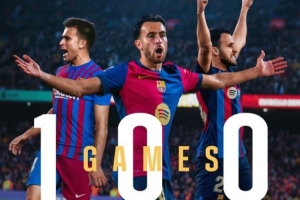 九游娱乐-埃里克-加西亚达成代表巴萨100次出场里程碑，贡献4球3助攻