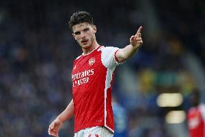 精彩！赖斯是本赛季阿森纳欧冠任意球破门第二人，首位是萨卡